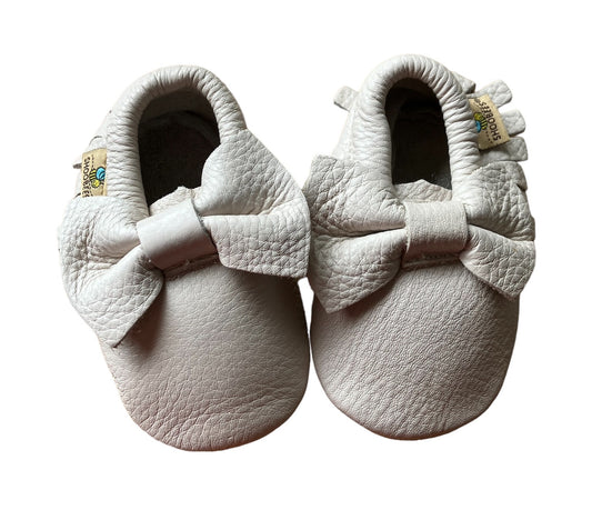 Beige Bow Baby Shoes